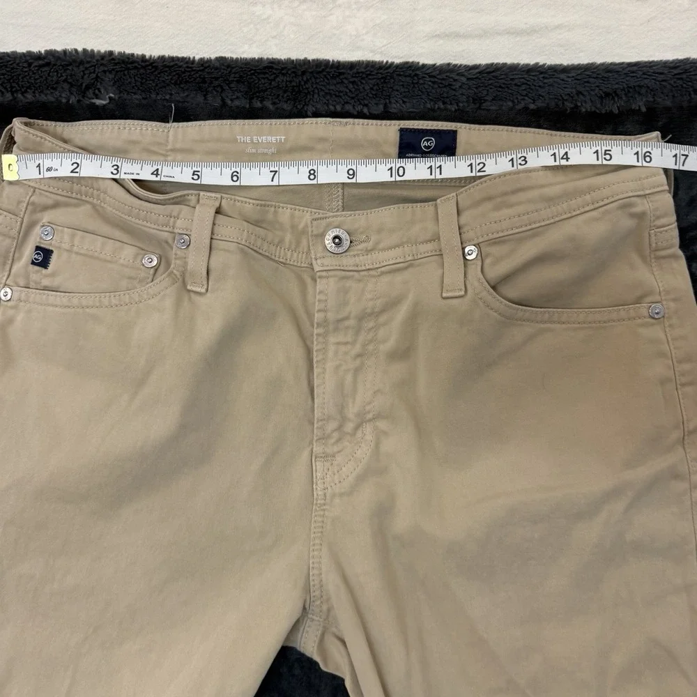 AG Adriano Goldschmied The Everett Pants Mens 33x28 Slim Straight Khaki Stretch
